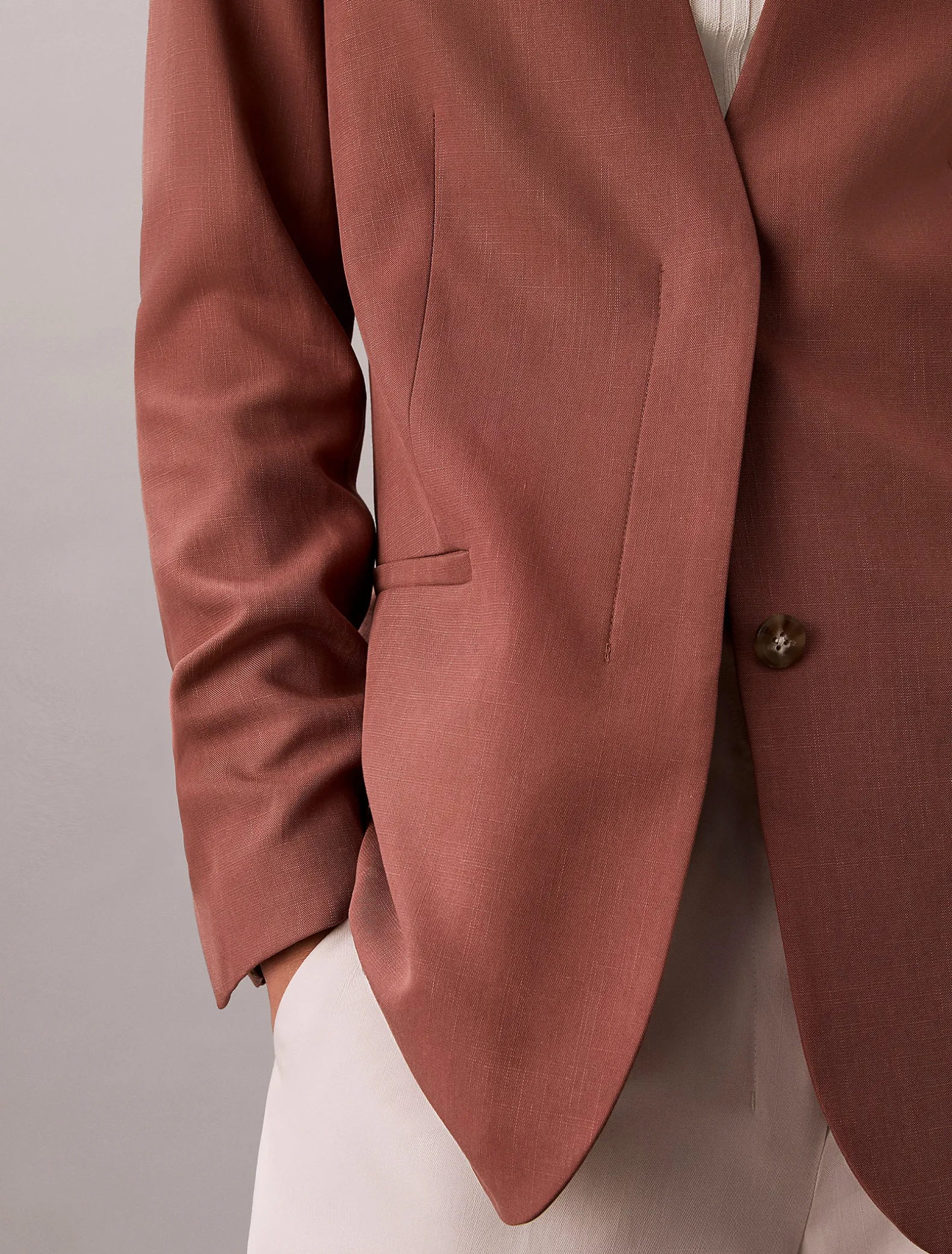 Blazer van lyocell-linnenmix