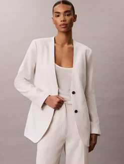 Blazer van lyocell-linnenmix
