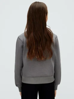 Boxy fleece sweatshirt met logo