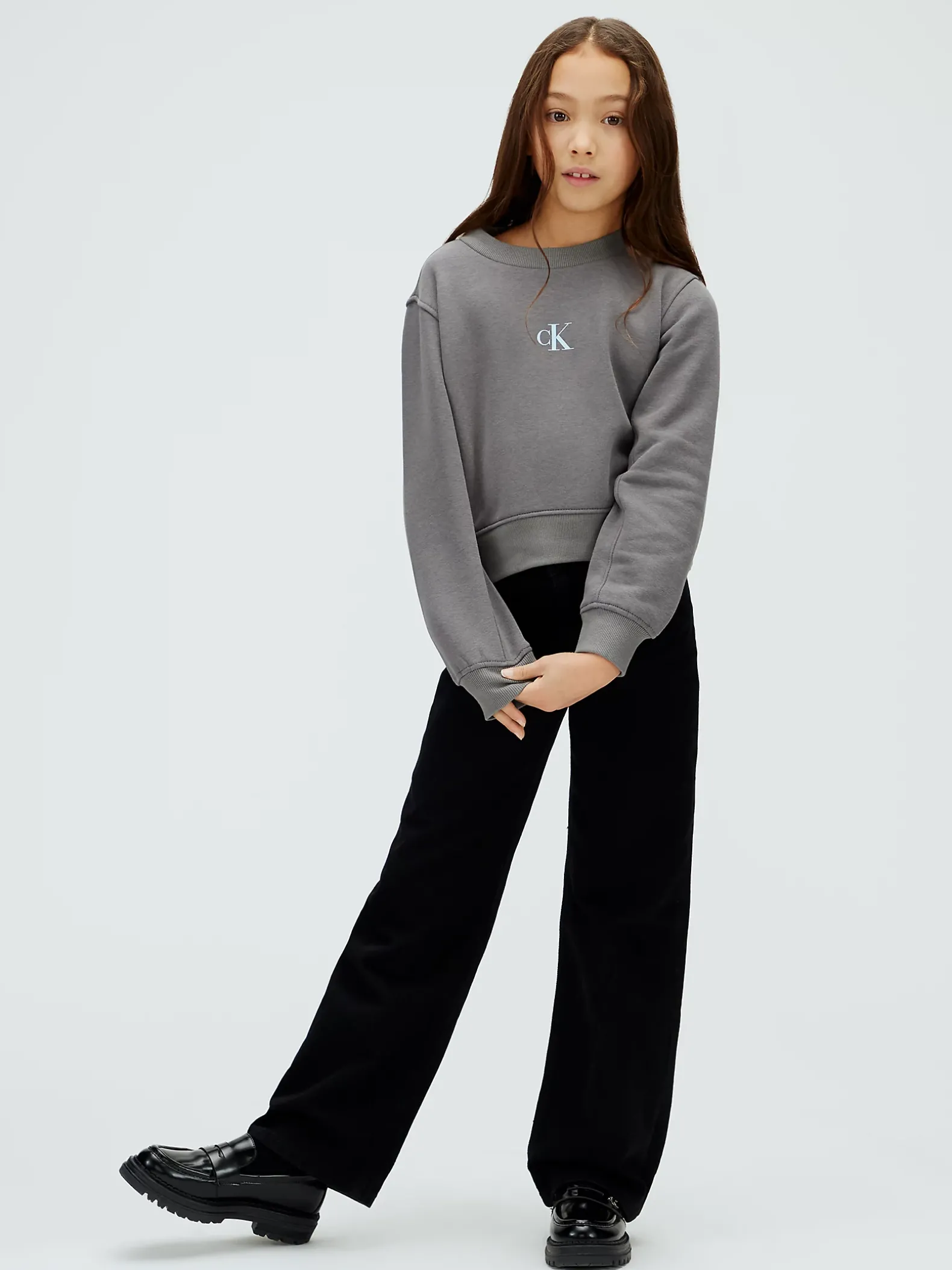 Boxy fleece sweatshirt met logo