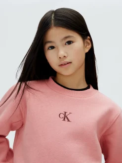 Boxy fleece sweatshirt met logo