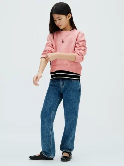 Boxy fleece sweatshirt met logo