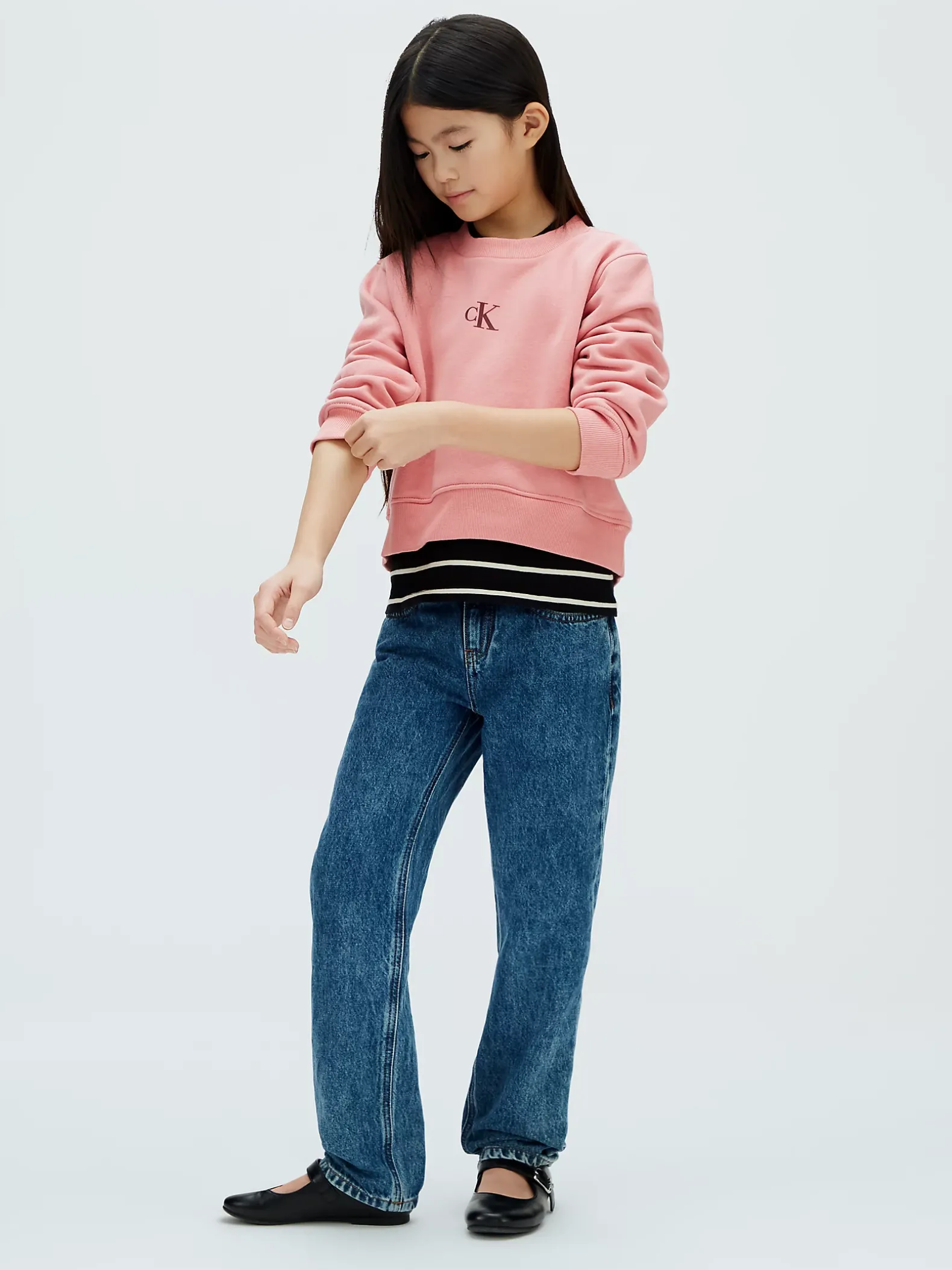 Boxy fleece sweatshirt met logo