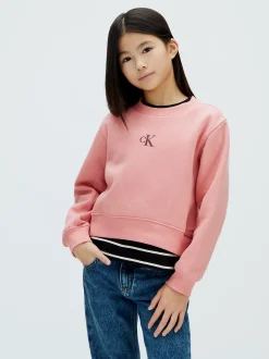 Boxy fleece sweatshirt met logo