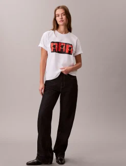 Boxy Kate Moss-T-shirt met grafisch logo