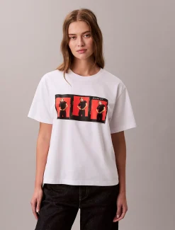 Boxy Kate Moss-T-shirt met grafisch logo