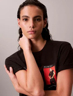 Boxy Kate Moss-T-shirt met grafisch logo