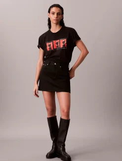 Boxy Kate Moss-T-shirt met grafisch logo