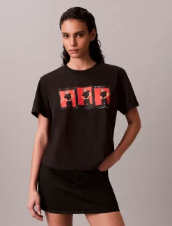 Boxy Kate Moss-T-shirt met grafisch logo