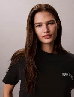 Boxy T-shirt met geborduurd logo
