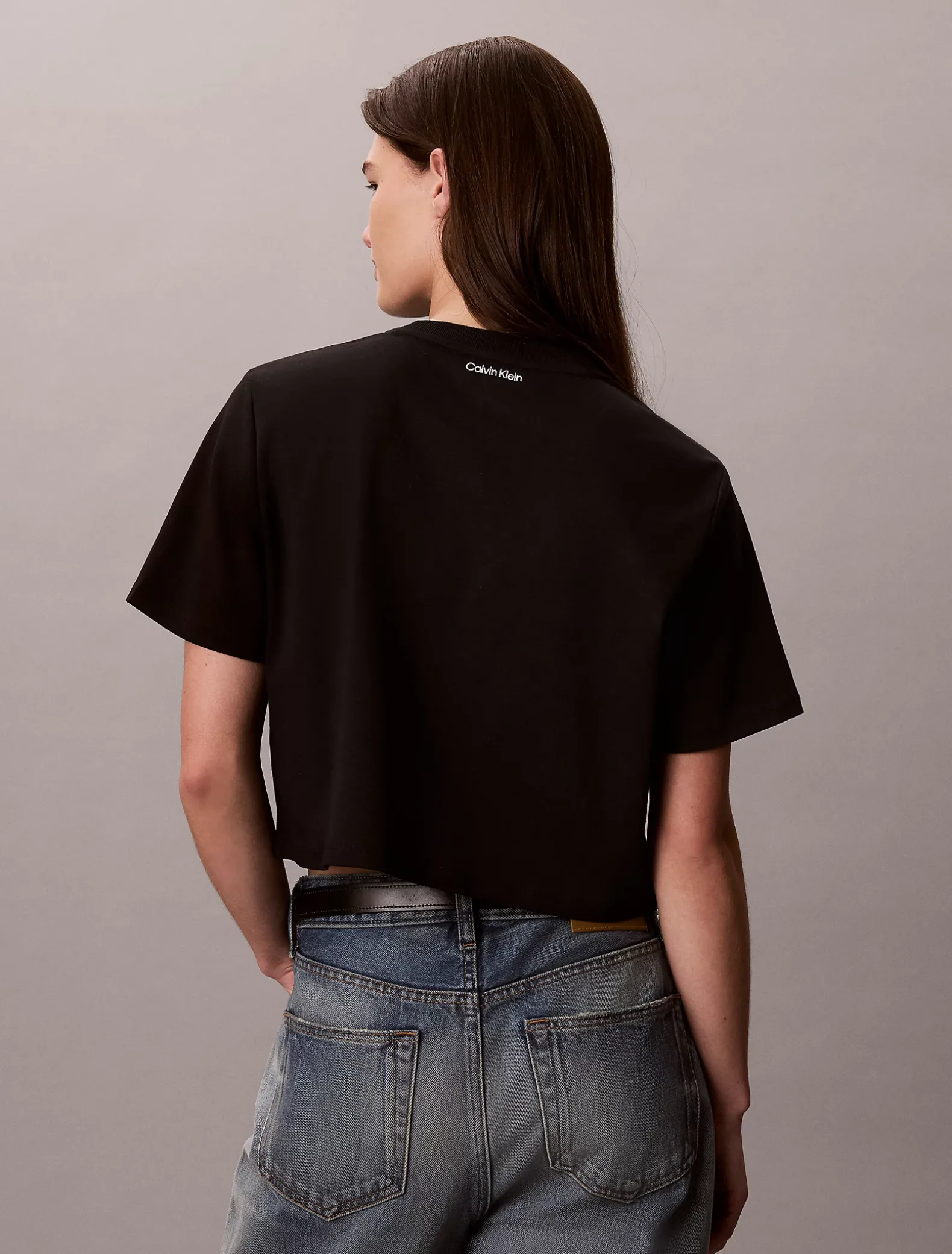 Boxy T-shirt met geborduurd logo