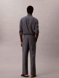 Broek met riem van katoen lyocell