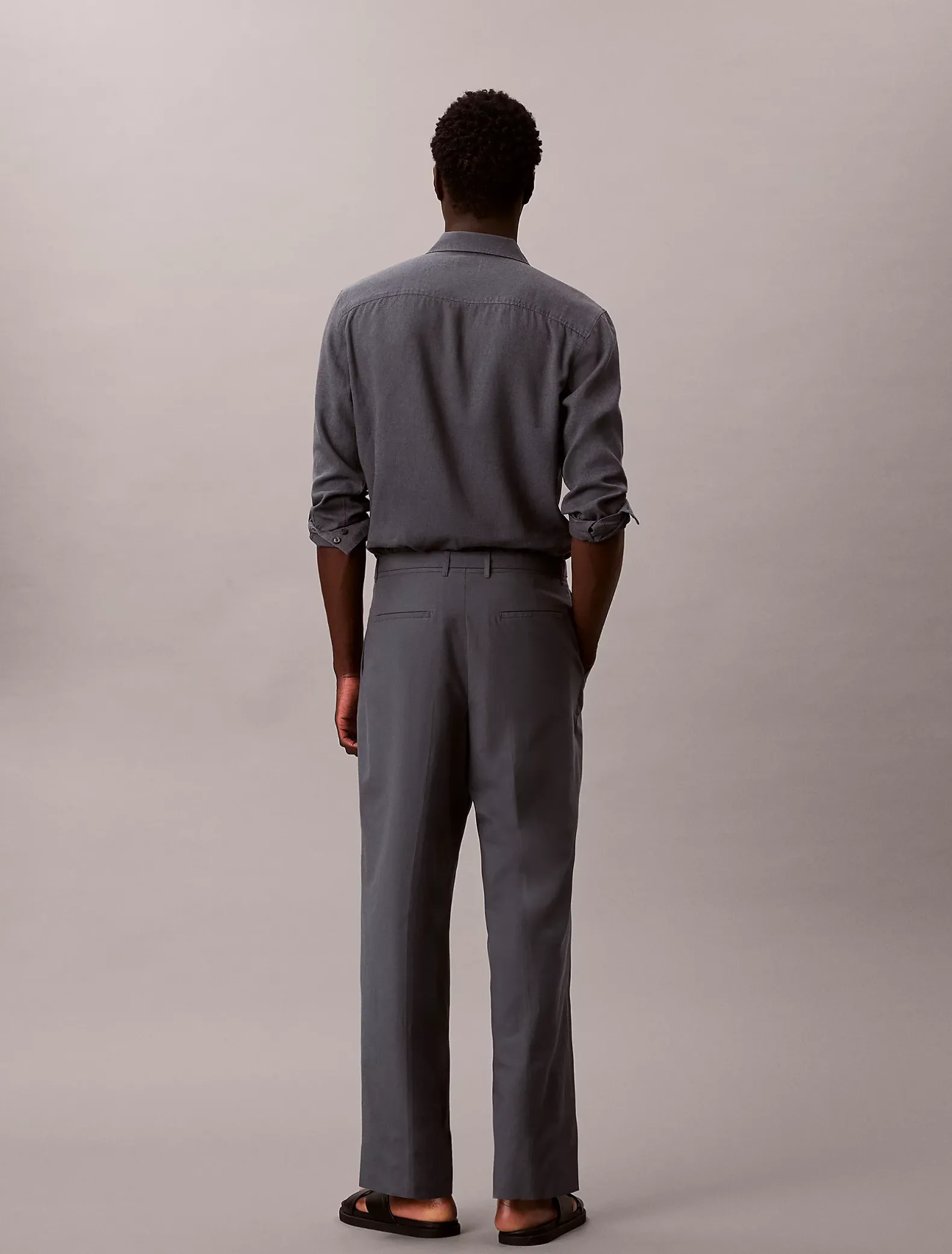 Broek met riem van katoen lyocell