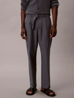 Broek met riem van katoen lyocell