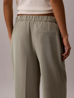 Broek met trekkoord van zachte twill