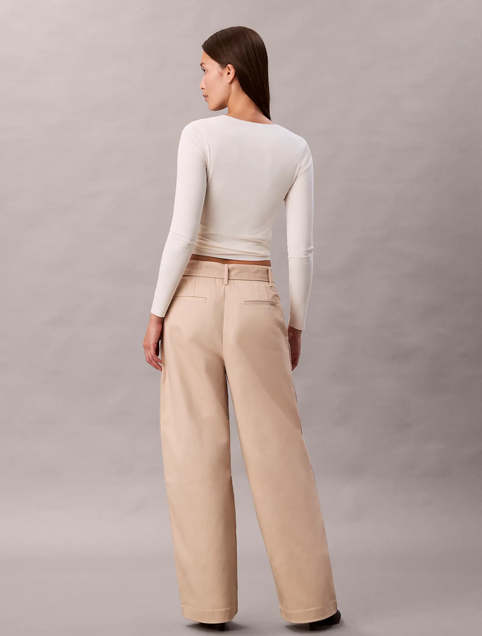 Broek van twillkatoen met riem