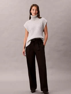 Broek van twillkatoen met riem