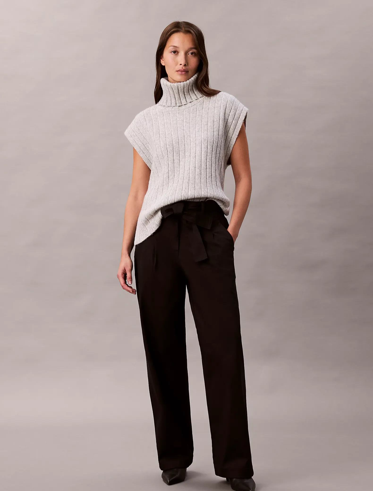 Broek van twillkatoen met riem