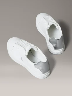 Brooke - Leren sportschoenen met zilveren tab