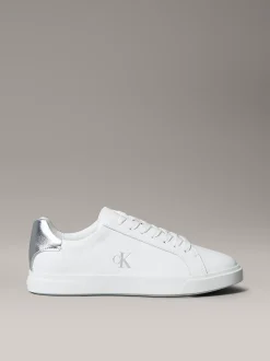 Brooke - Leren sportschoenen met zilveren tab