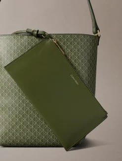Bucket bag met all-over embleemlogo