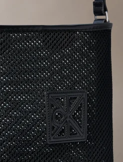 Bucket bag met logo, mesh en buidel