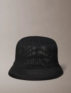 Bucket hat met mesh logo embleem