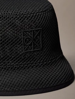 Bucket hat met mesh logo embleem