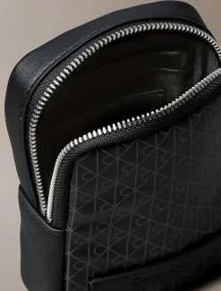 Buidel met rits met all-over monogram-logo
