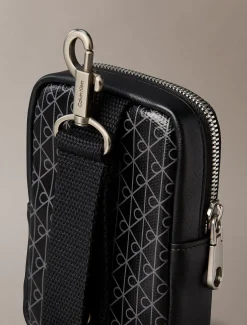 Buidel met rits met all-over monogram-logo
