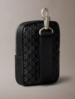 Buidel met rits met all-over monogram-logo