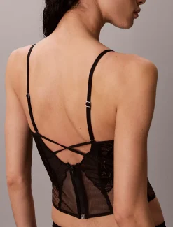 Bustiertop - CK Black Geo Lace