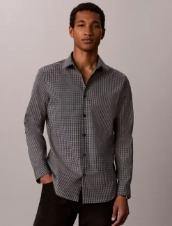 Button-down overhemd met ruitmotief en nauwsluitende pasvorm