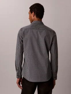 Button-down overhemd met ruitmotief en nauwsluitende pasvorm
