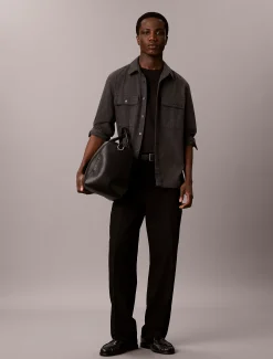 Button-down overhemd van gemengd flanel