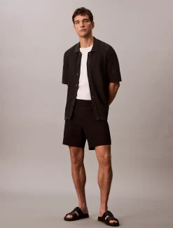 Button-down overhemd van katoen mesh