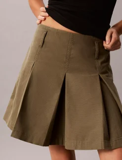 Canvas geplooide minirok