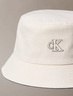 Canvas signature bucket hat met logo