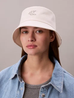 Canvas signature bucket hat met logo