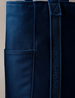 Canvas tote bag jacquard met logo