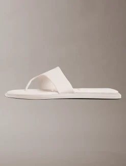 Carla - Leren teenslippers met vierkante teen