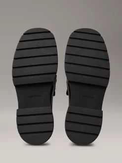 Chunky leren mocassins met schort