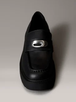 Chunky leren mocassins met schort