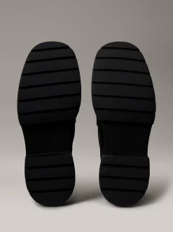 Chunky leren mocassins met schort