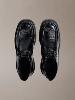 Chunky leren veterschoenen met hak
