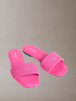 CK Provence - Canvas platte sandalen met vierkante teen