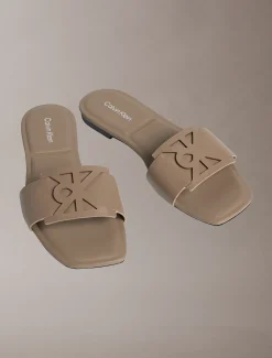 CK Provence - Leren platte sandalen met vierkante teen