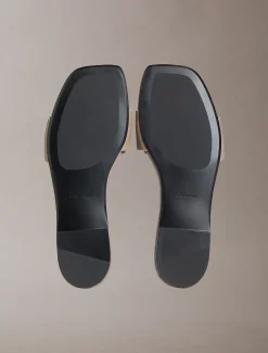 CK Provence - Leren platte sandalen met vierkante teen