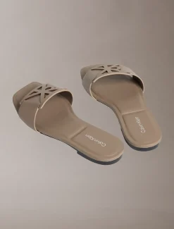 CK Provence - Leren platte sandalen met vierkante teen