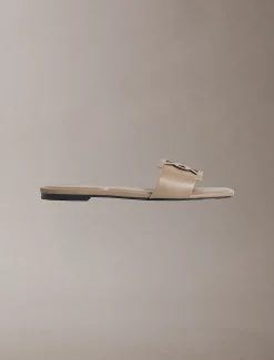 CK Provence - Leren platte sandalen met vierkante teen
